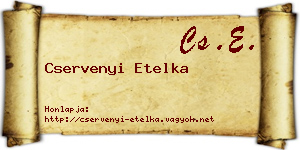 Cservenyi Etelka névjegykártya
